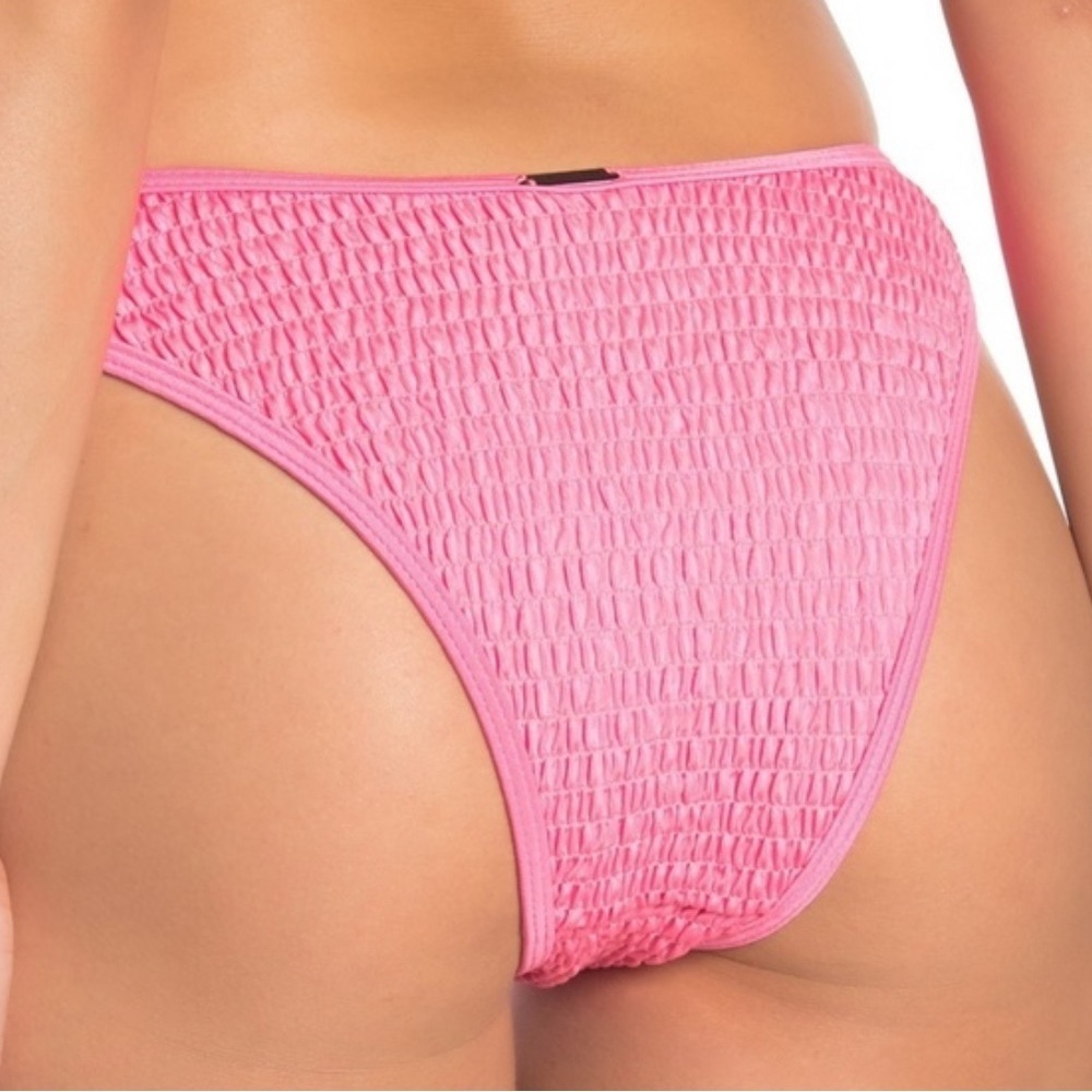 Kendall + Kylie Henley Bikini Two Piece Bathing Suit Neon Pink Size Large - Picture 4 of 9
